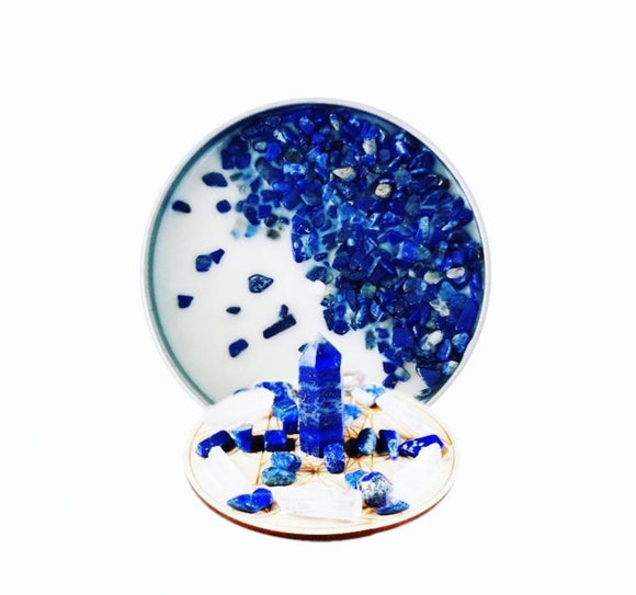 Lapis Lazuli Soy Wax Candle- Strawberry