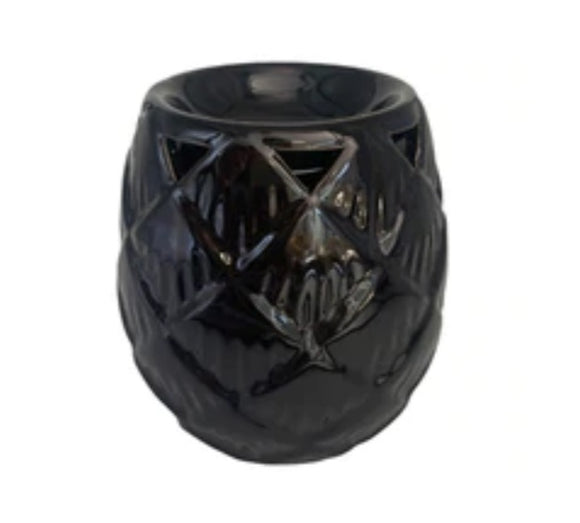 Gloss Black Diamond Pattern Wax Warmer